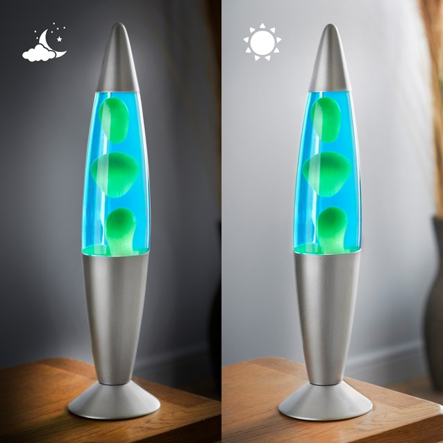 Lampe à lave de 16 po - Liquide bleu et cire verte