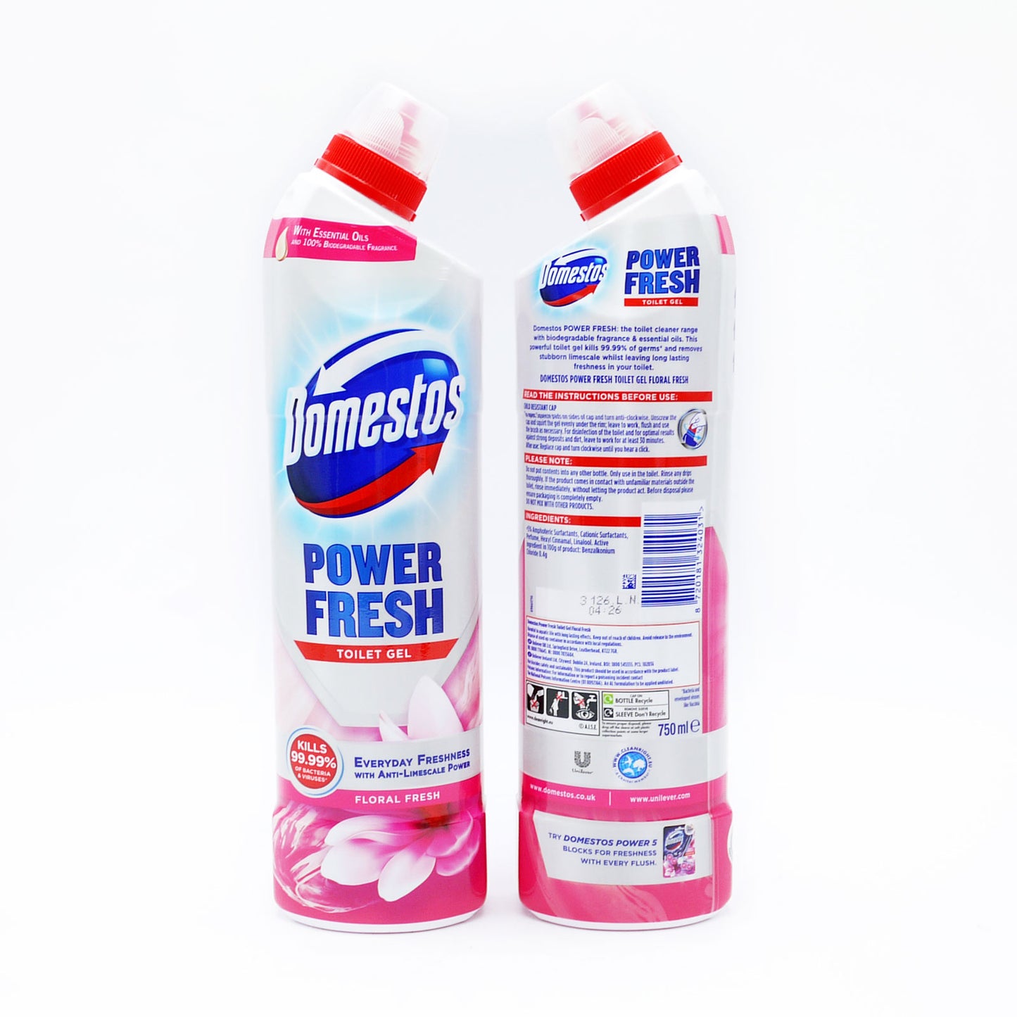 GEL WC DOMESTOS POWER FRESH FLORAL 750ML