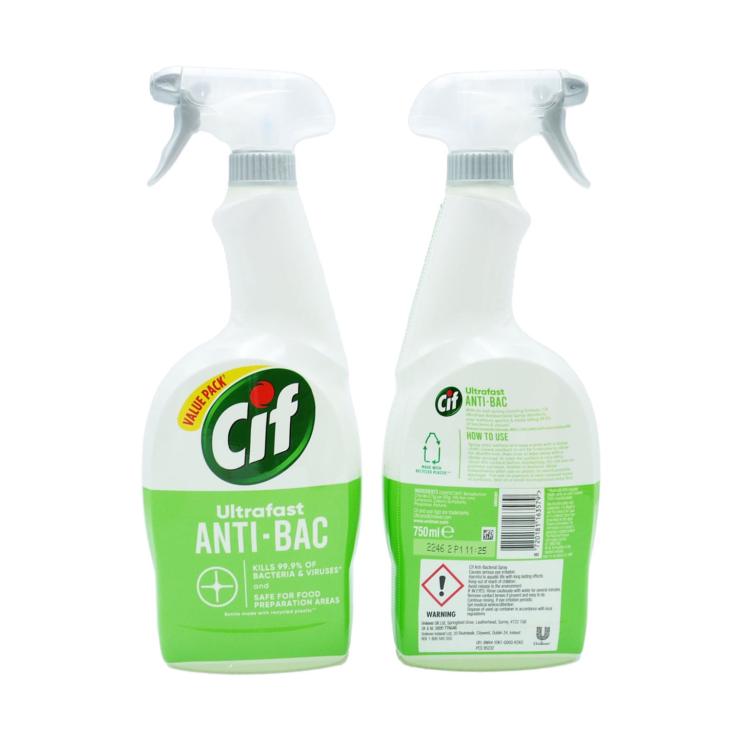 CIF ULTRA RAPIDE SPRAY ANTIBACTÉRIEN(C) 750ML