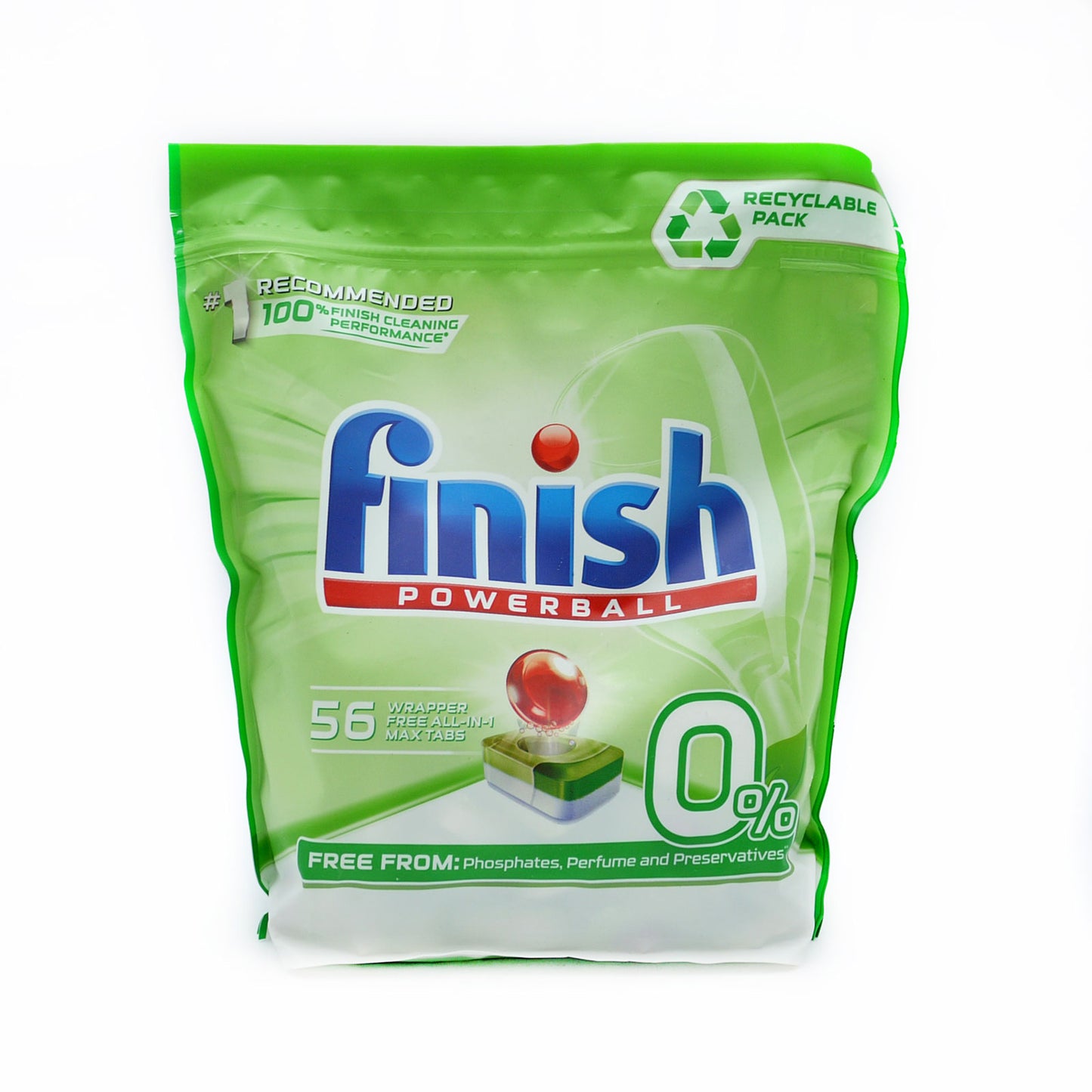 FINISH POWER TABLETTES TOUT EN 1 VERT 0% 56