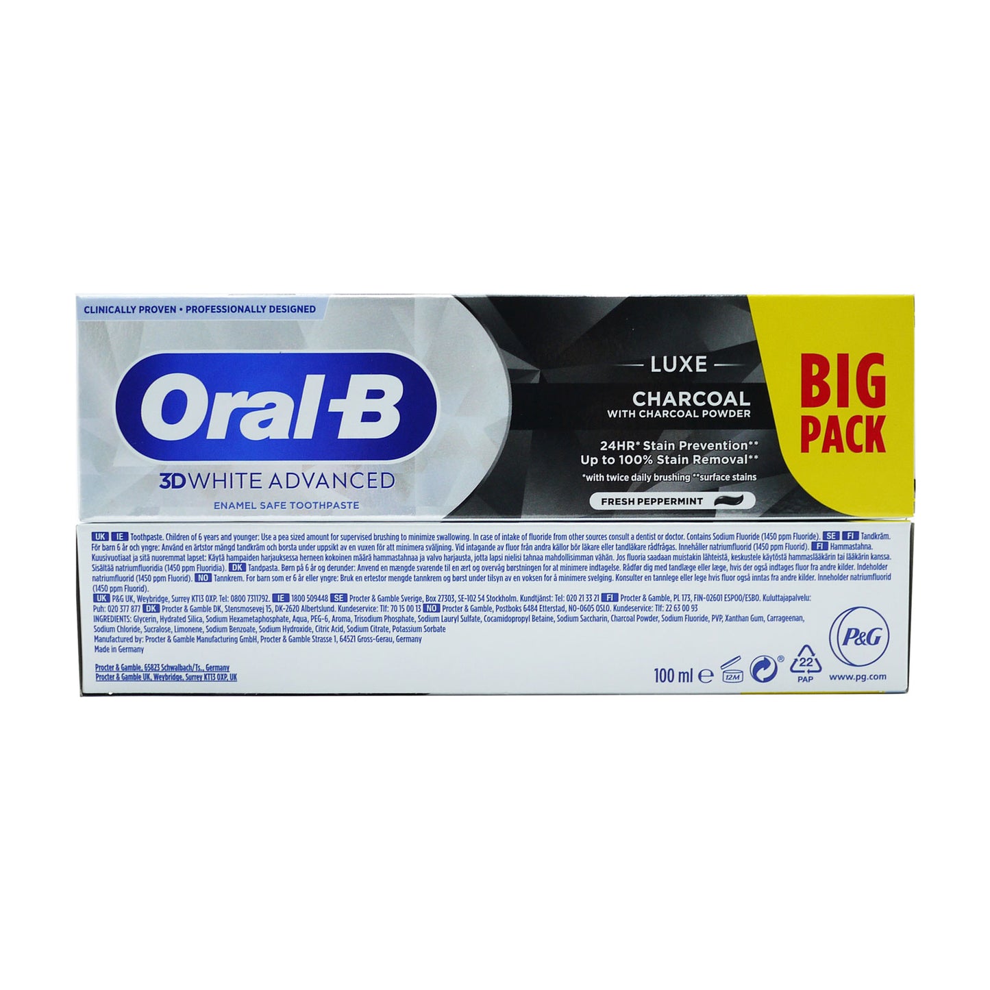 DENTIFRICE ORAL-B 3DW LUXE CHARBON 100ml