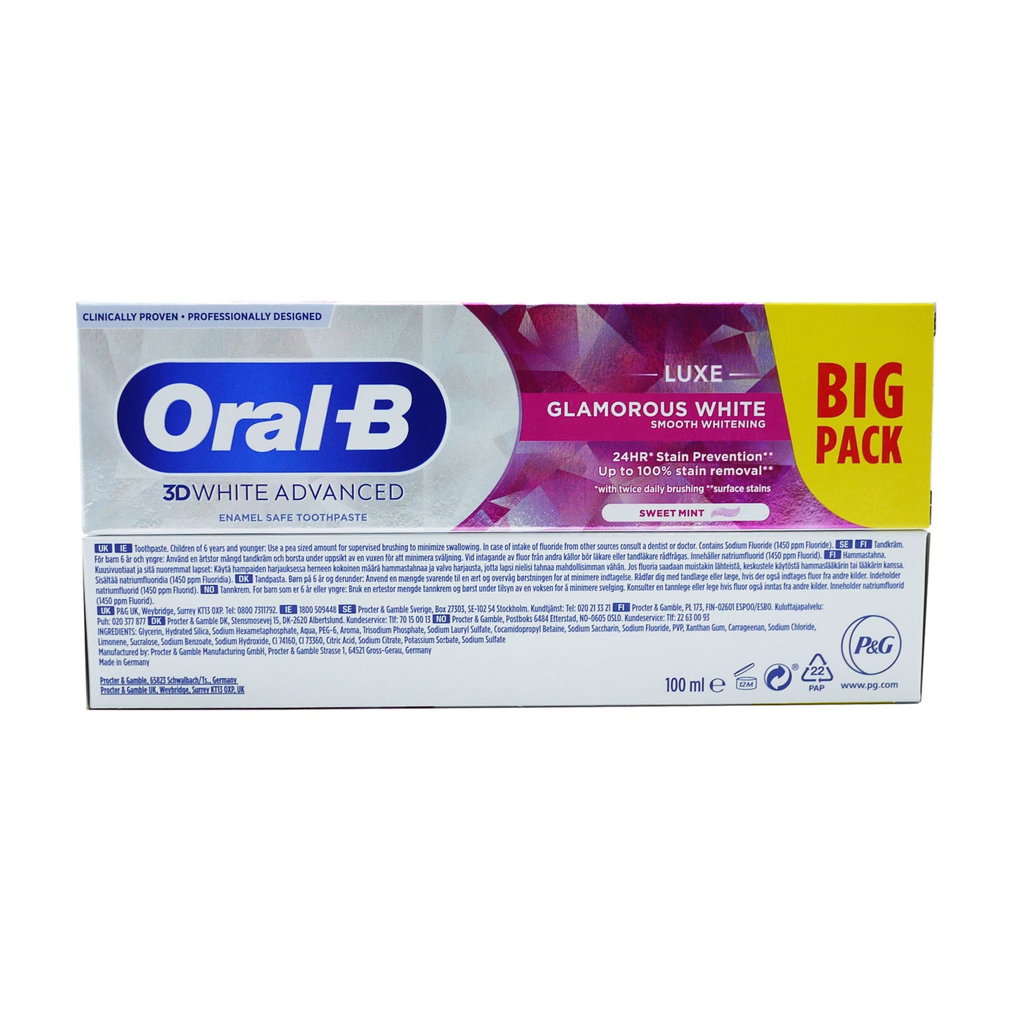 DENTIFRICE ORAL B GLAM WHITE 3D 100ml