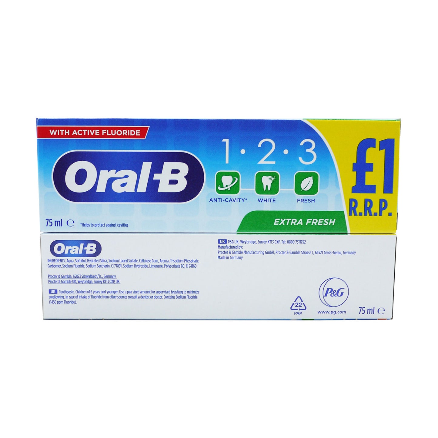 ORAL B TOOTHPASTE 123 EXTRA FRESH 75ml