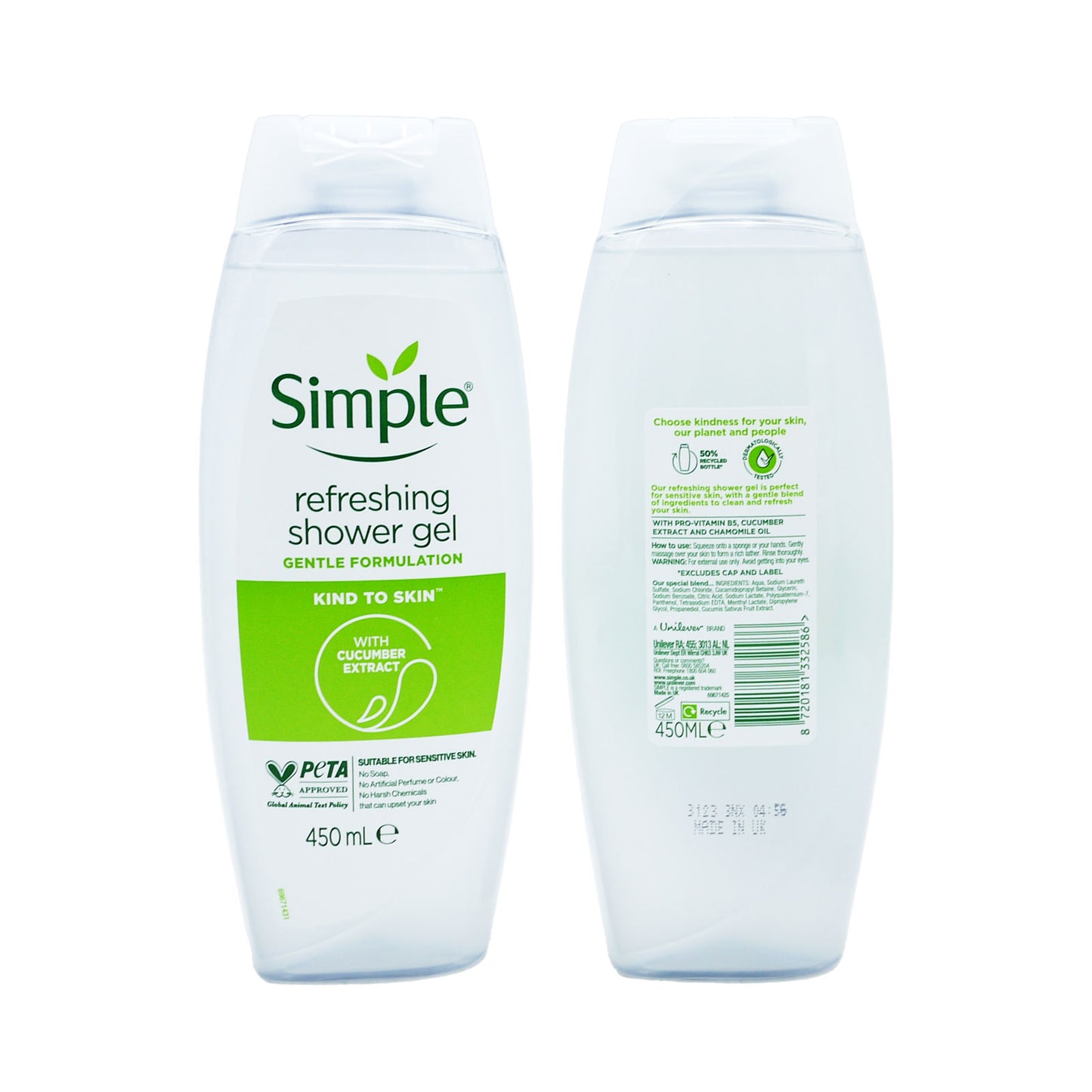 GEL DOUCHE RAFRAÎCHISSANT SIMPLE 450ML