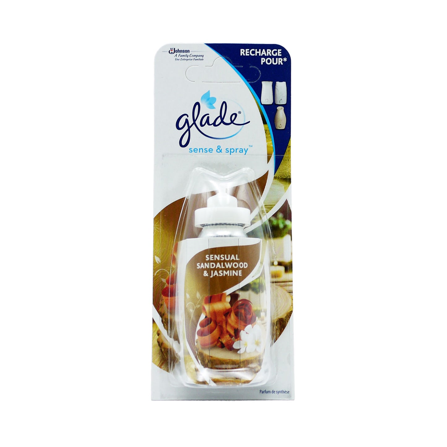 RECHARGE GLADE SENSE & SPRAY BOIS DE SANTAL ET JASMIN (C) 18ML
