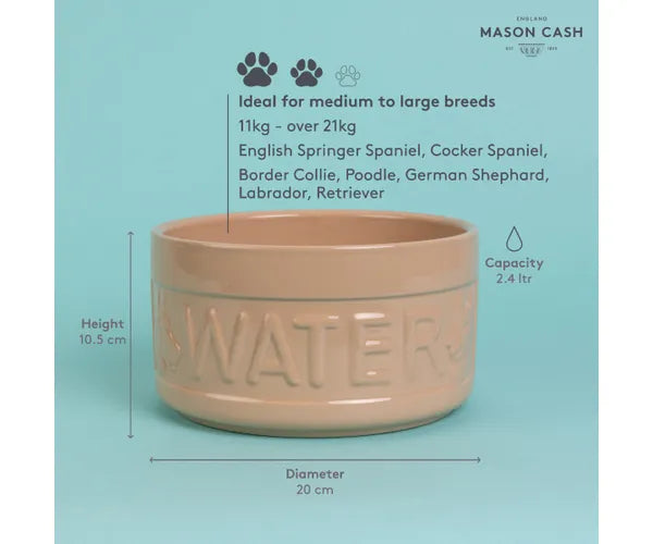 Gamelle d'eau pour chien Cane Lettered 20 cm : Accessoires élégants et durables pour animaux de compagnie.
