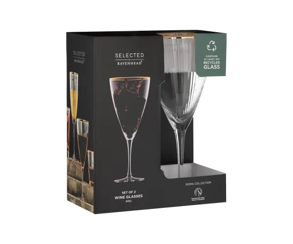 Lot de 2 verres à vin Roma 42cl - Verres élégants pour vin rouge ou blanc