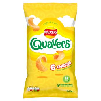Walkers Quavers Fromage Lot de 6 paquets de 16g
