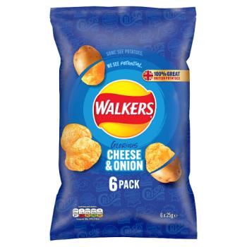 WALKERS FROMAGE ET OIGNON WILLIAMSON paquet de 6