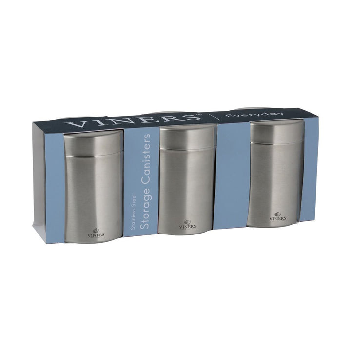 Viners Everyday Set Of 3 Stainless Steel Jars