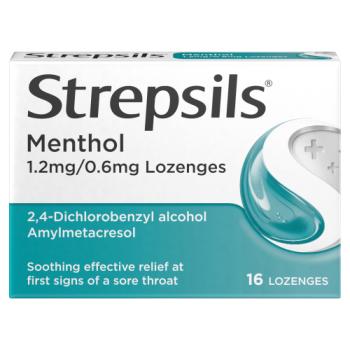 Pastilles Strepsils Menthol x16, pour le mal de gorge