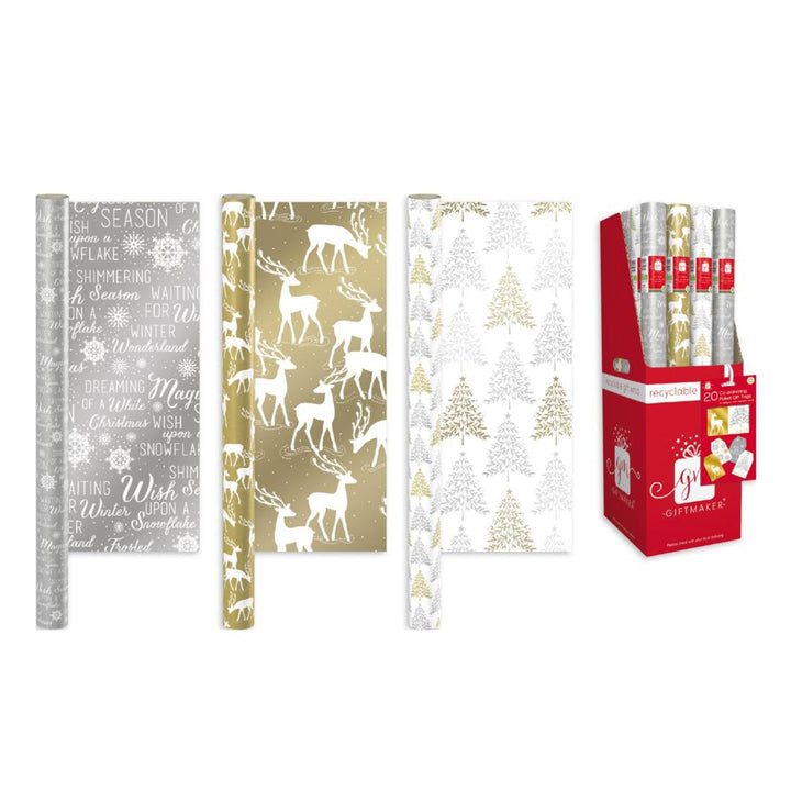 Papier cadeau de Noël métallisé Giftmaker 4m