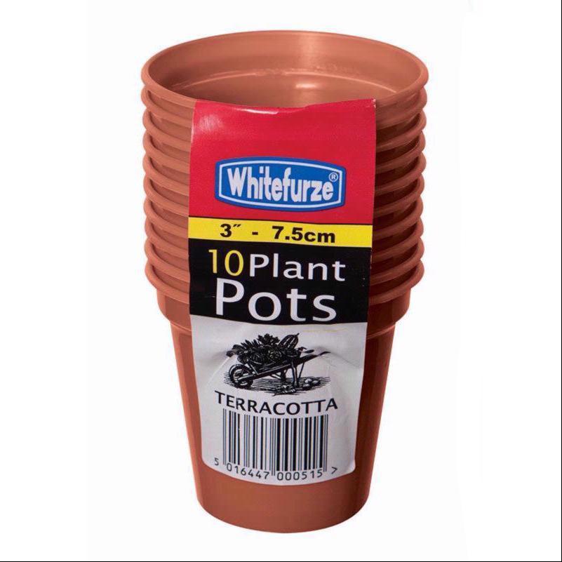 Lot de 3 pots de fleurs Whitefurze de 7,5 cm en terre cuite