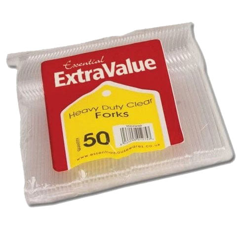 FOURCHETTES EN PLASTIQUE ROBUSTES GRAND FORMAT LOT DE 50