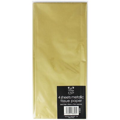 Eurowrap Tissue Paper Metallic Gold gold PK 4 Sheets