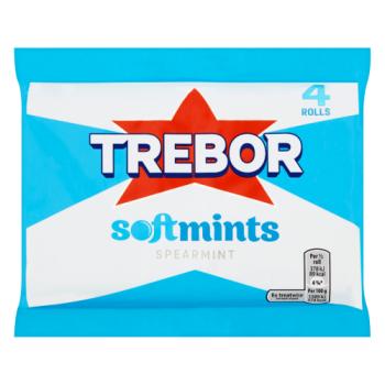 TREBOR SOFTMINTS SPEARMINT MINTS ROLL 4PK