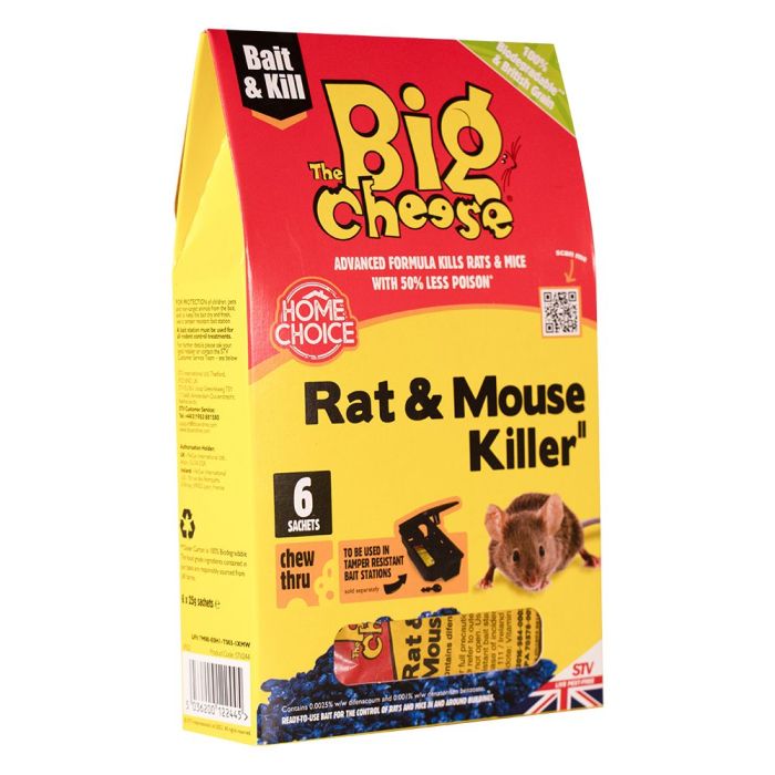 The Big Cheese Appât raticide et souricide, Lot de 6, 150g