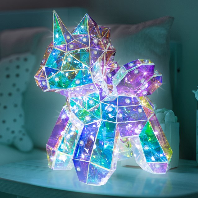 Lampe licorne irisée de 25 cm