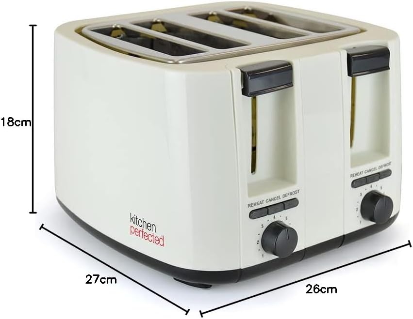 Grille-pain KitchenPerfected 4 fentes extra-larges - Crème