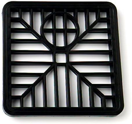 Rainwater Downpipe Gulley Grids, Square Black 150mm (6")