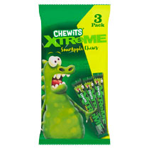 CHEWITS STICK XTREME SOUR APPLE 3PK