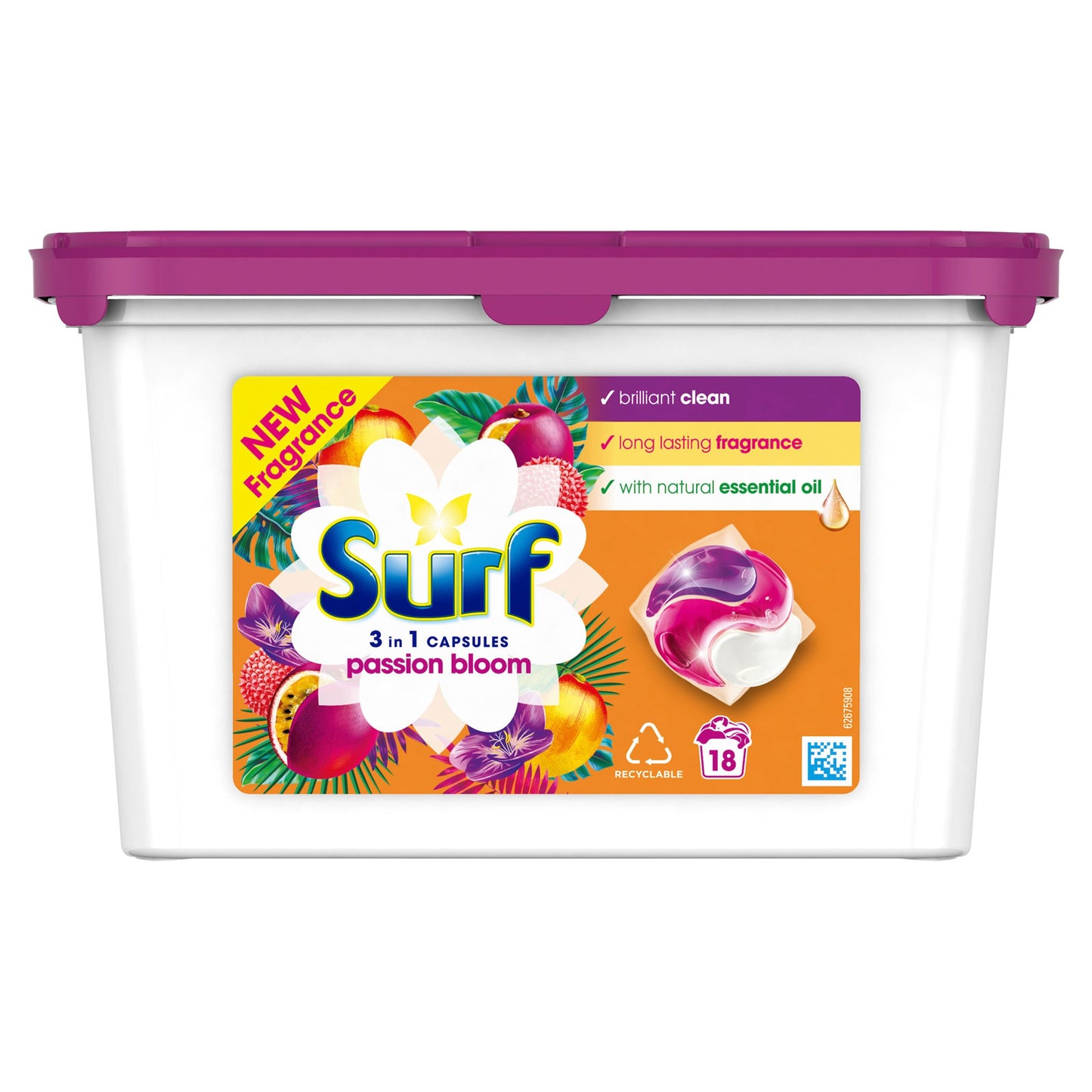 Capsules de lavage Surf 3-en-1 Passion Bloom (18 lavages)