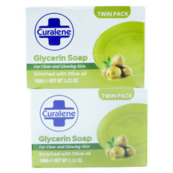 CURALENE SOAP GLYCERINE OLIVE OIL TWIN Pack 100GM