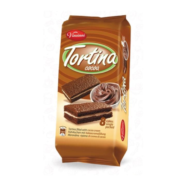 Vincinni TORTINA Gâteaux fourrés à la crème de cacao 12 x 200 g