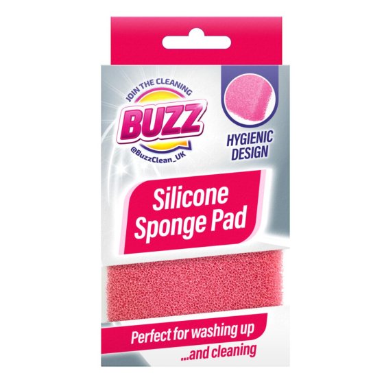 Buzz Silicone Cleaning Sponge Pink