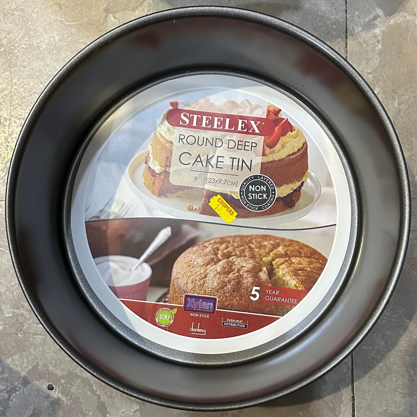 STEELEX ROUND DEEP CAKE TIN 9”