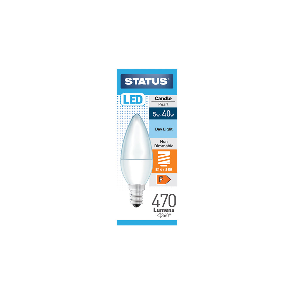 5W = 40W = 470 lumens - LED - Flamme - E14 - PA - Opale - Lumière du jour - Boîte de 1 unité