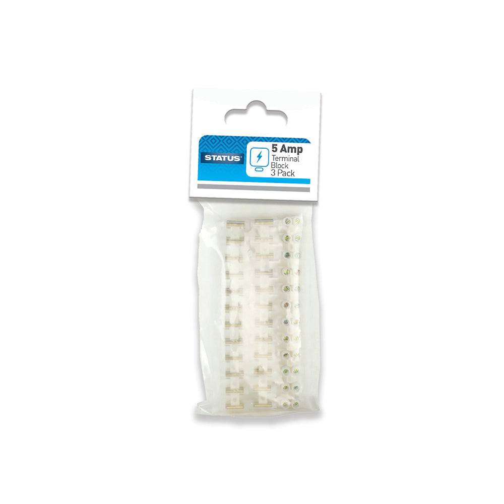 5 ampères - Bornier - Transparent - Lot de 3 - 12 blocs par bande