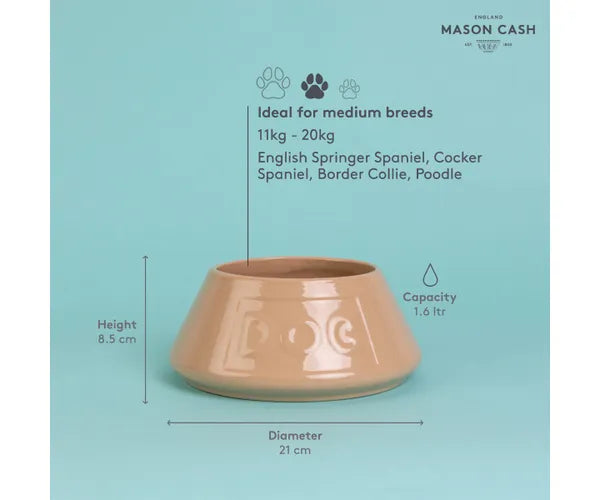 Gamelle en céramique anti-basculement Cane pour chien, 21 cm - Une solution d'alimentation robuste et élégante pour animaux de compagnie.