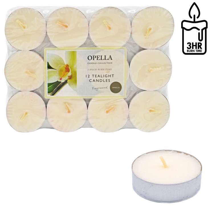 Bougies chauffe-plat parfumées Opella Vanille - Lot de 12