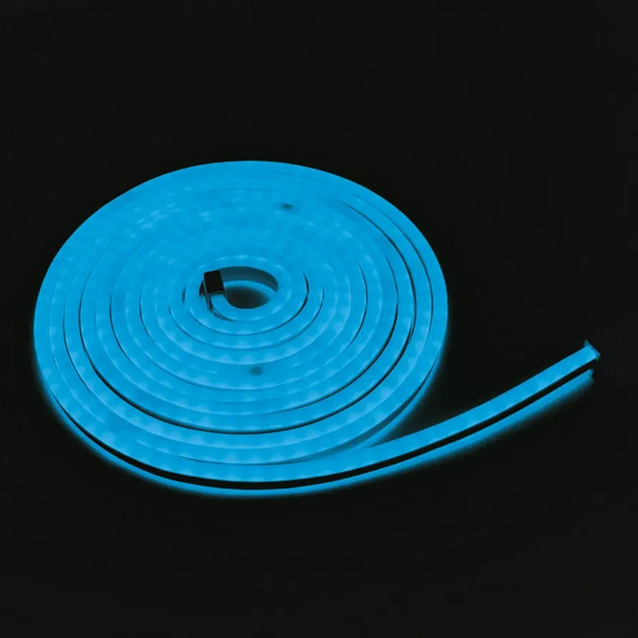 Global Gizmos Guirlande lumineuse LED 5 mètres / Lumières de corde flexibles / Effet néon / Idéal pour les chambres et le rétroéclairage de TV / Intérieur ou extérieur / Couleur bleue