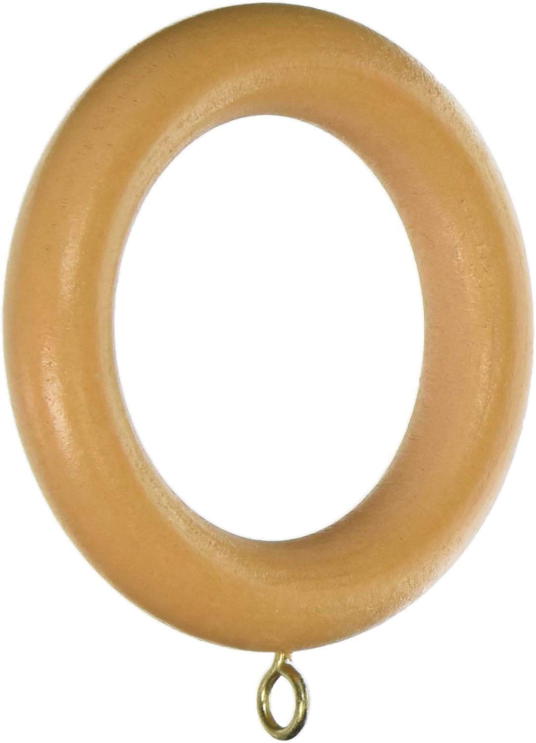 Curtain Pole Rings With Fixed Eyelet, Light Brown Plastic, Internal Diameter 35mm (To Fit Curtain Poles Up To 30mm Diameter)