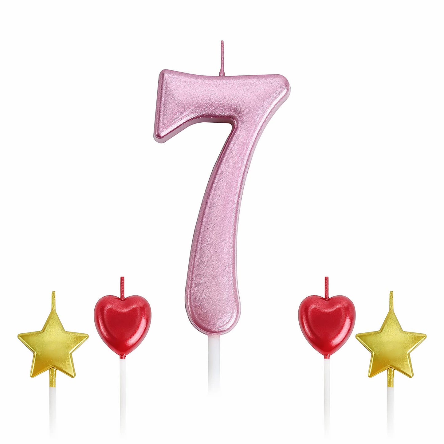 BOUGIES D'ANNIVERSAIRE CHIFFRE 7 ROSES
