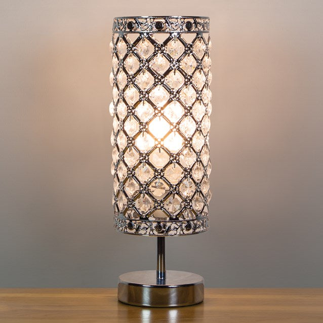 Lampe de table en cristal avec interrupteur