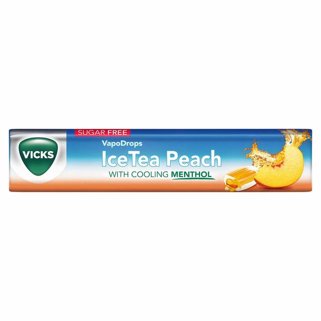 VICKS SUGAR FREE ICE TEA PEACH DROPS