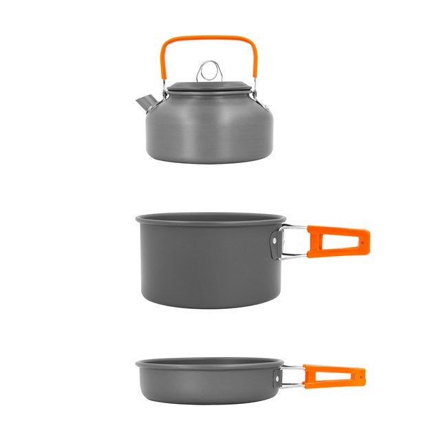 Batterie de cuisine de camping 11 pièces en aluminium