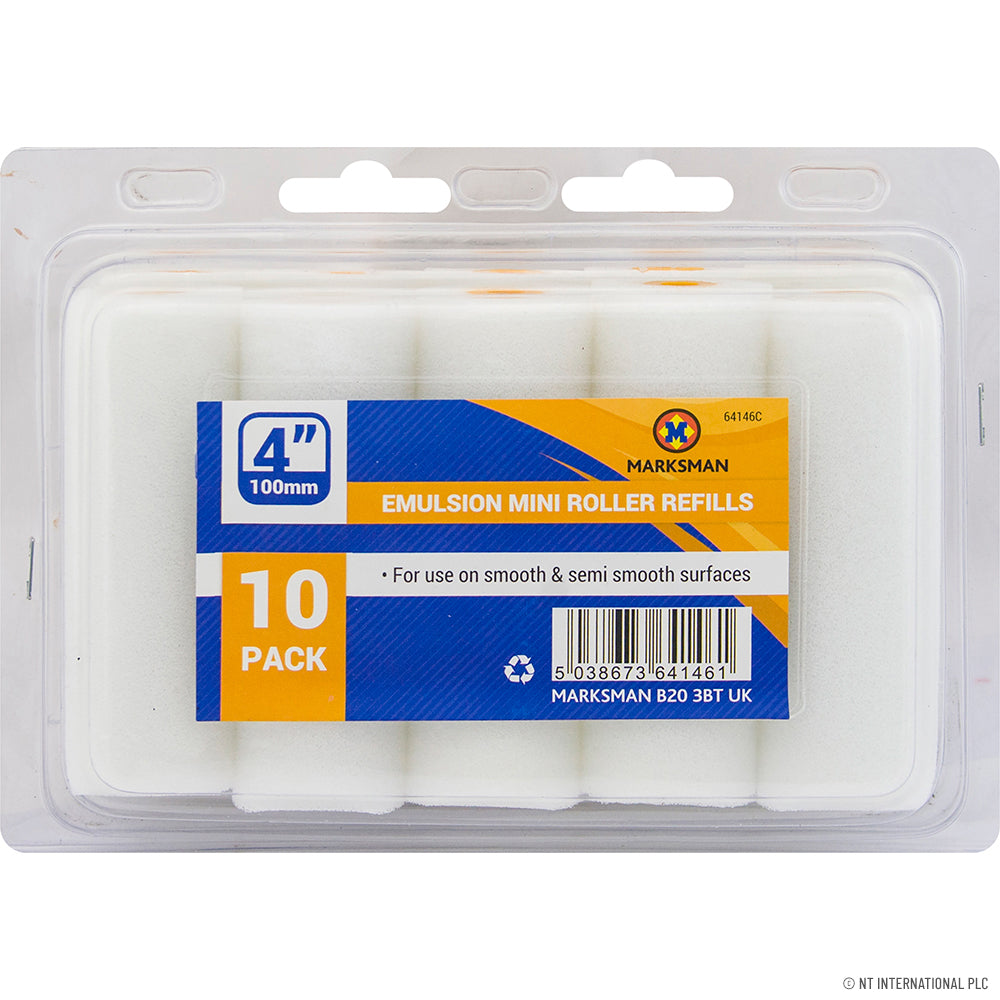 Recharges Mini Rouleaux Brillant 10 pcs - Rechanges de Rouleaux de Peinture de Qualité Supérieure pour des Finitions Lisses et Professionnelles