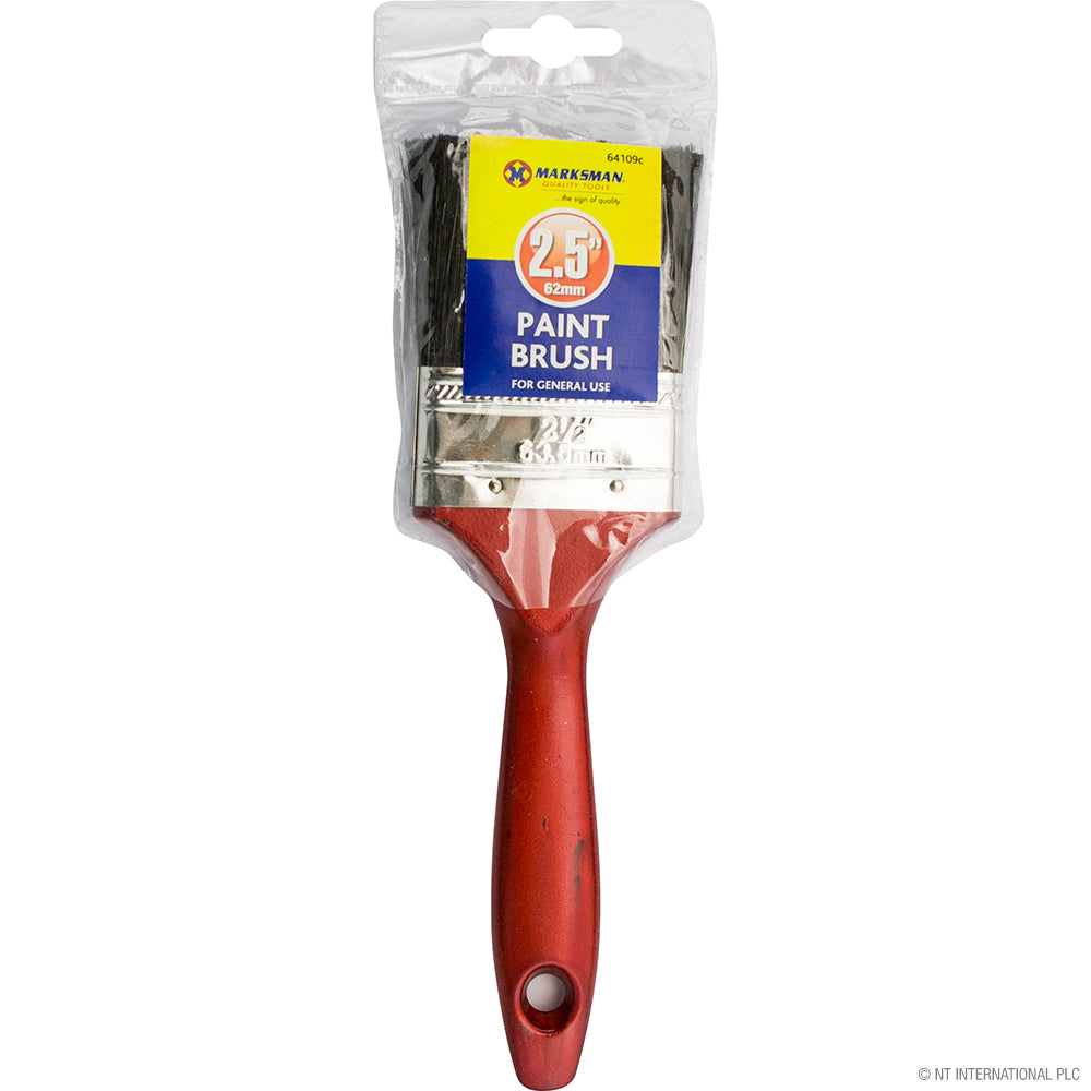 Pinceau de 2,5" - Fabrication de précision avec manche rouge - Outil de peinture professionnel