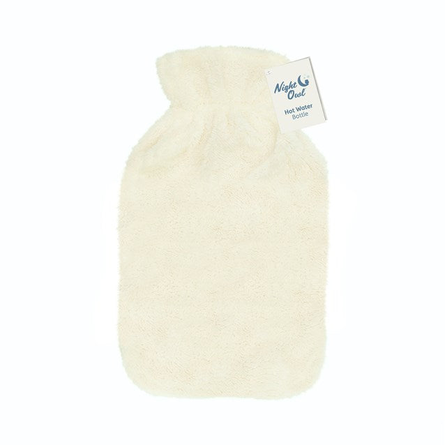 Bouillotte 2L en fausse fourrure crème