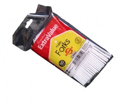 50pk EV White Plastic
Fork Reusable