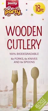 18 PC Wooden Cutlery
