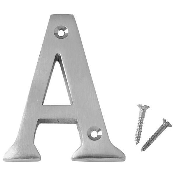 75mm LETTRE A LAITON CHROMÉ 1PC