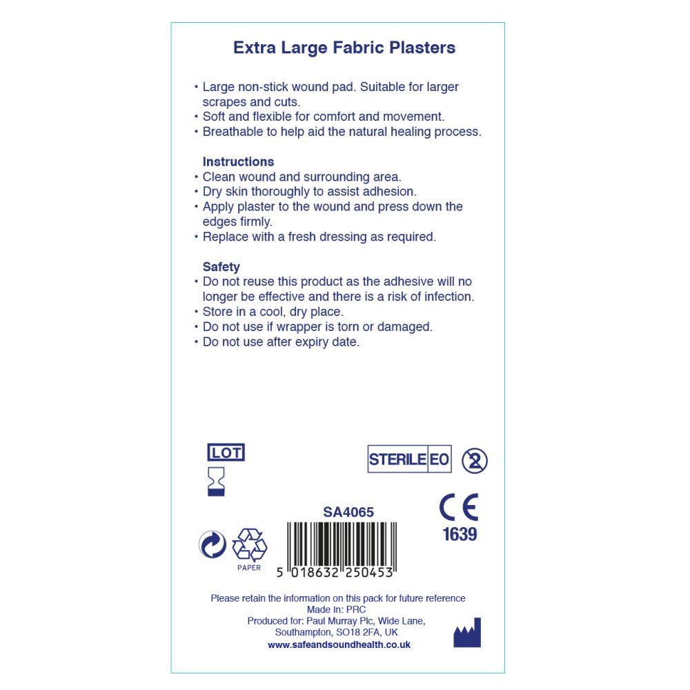 PANSEMENTS TISSU GRANDE TAILLE X6