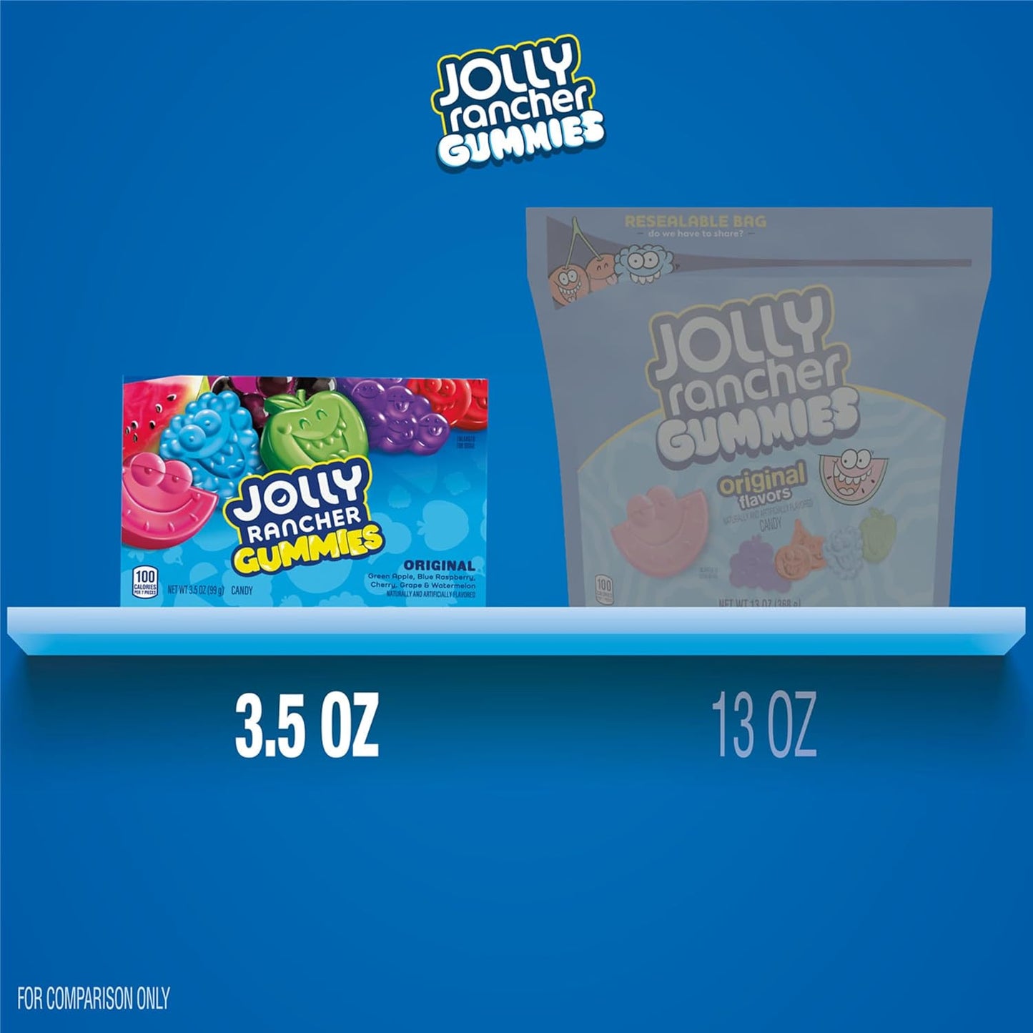 JOLLY RANCHER Gummies Original Fruit Flavored, Halloween Candy Box, 3.5 oz