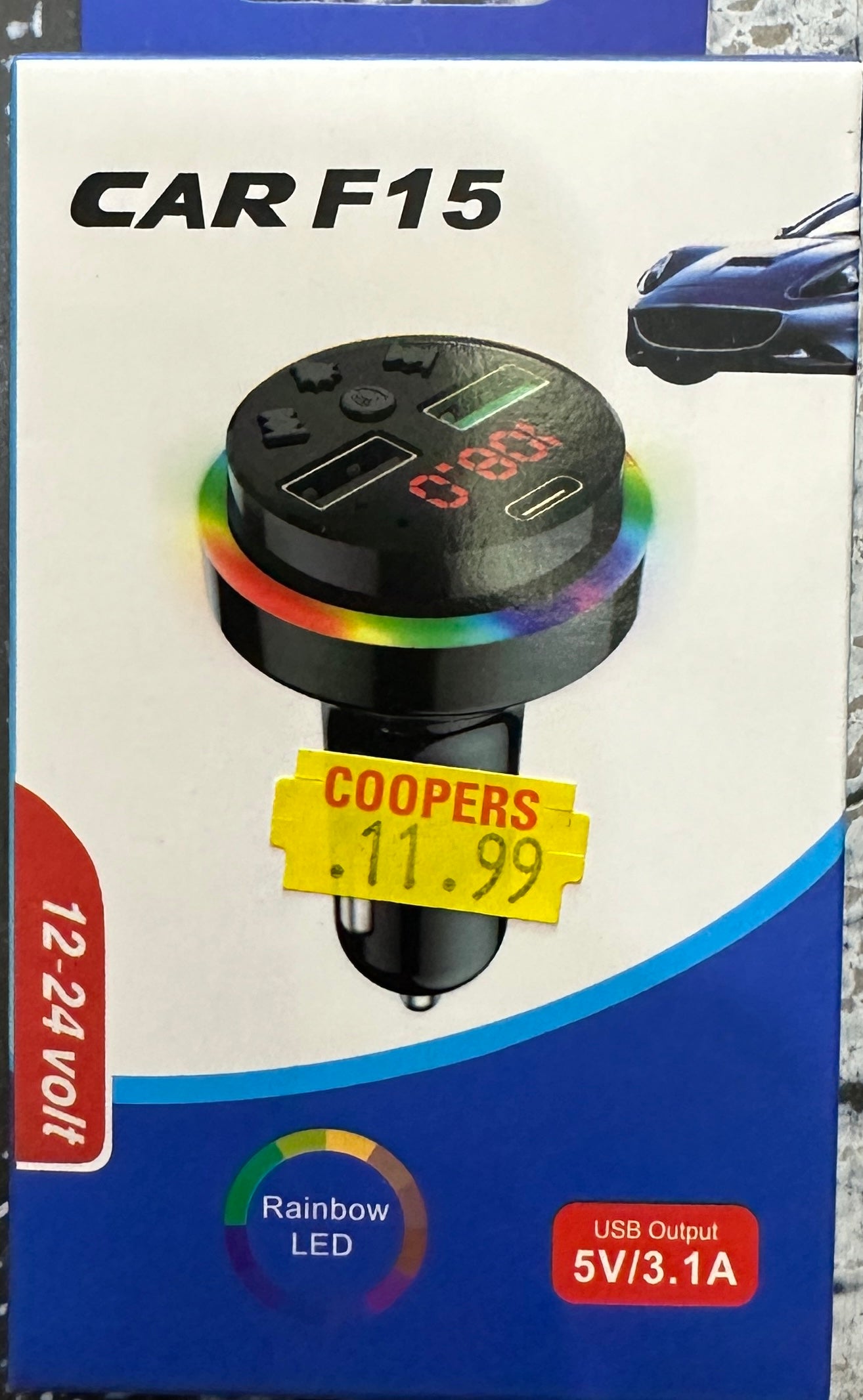 Chargeur de voiture, adaptateur émetteur FM pour chargeur de voiture USB avec écran LED