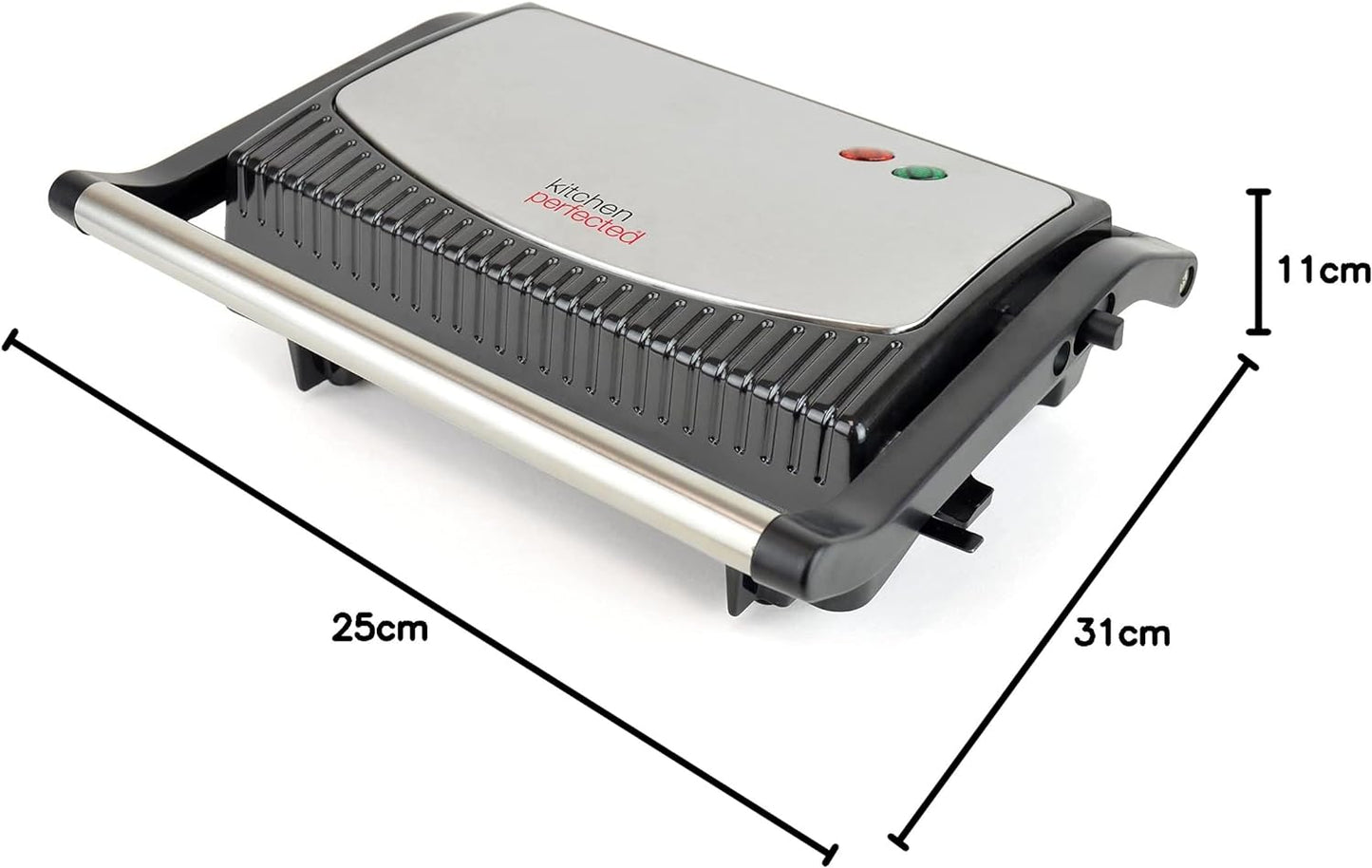 KitchenPerfected Health Grill and Panini Press - Black Steel